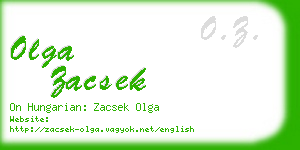 olga zacsek business card